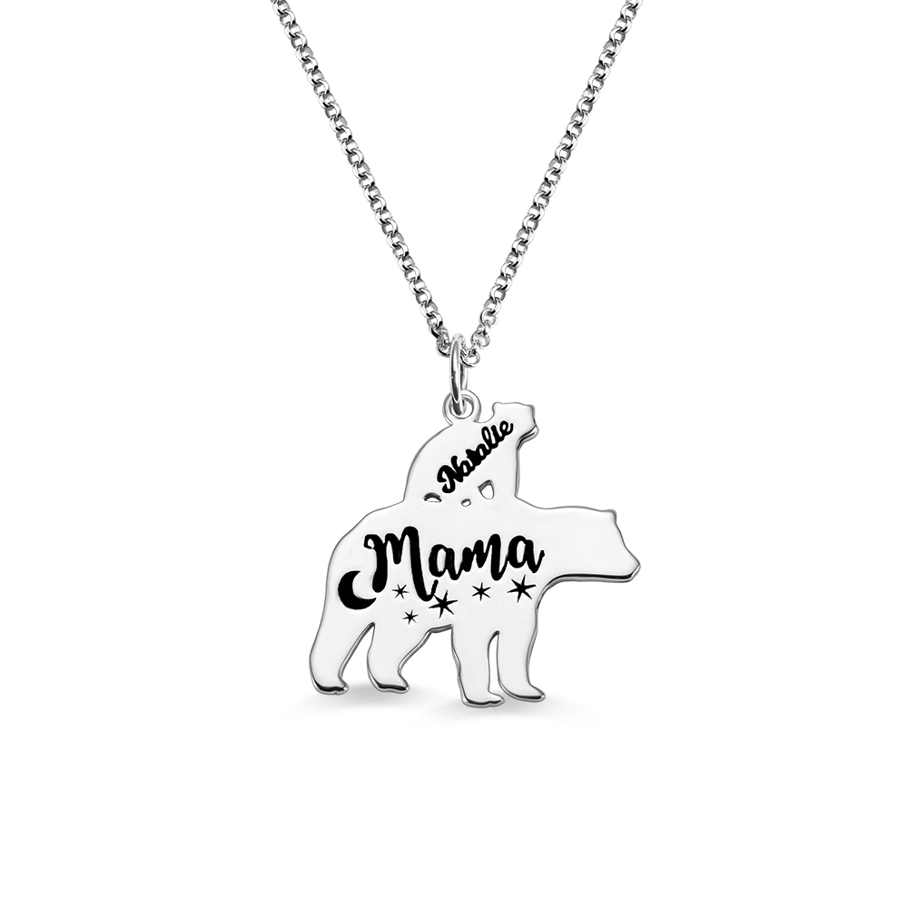 Personalized Mama Bear Necklace for Mom