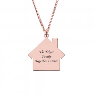 Personalized Birthstone Family Name Necklace for Mother in Rose Gold