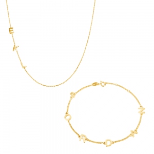 Personalized Sideways Initial Necklace or Bracelet