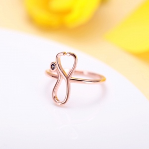 Personalized Stethoscope Birthstone Ring in Rose Gold