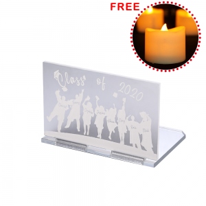 Personalized Silhouettes of Girls & Boys Candle Holder with Flameless Candle Graduation Gift