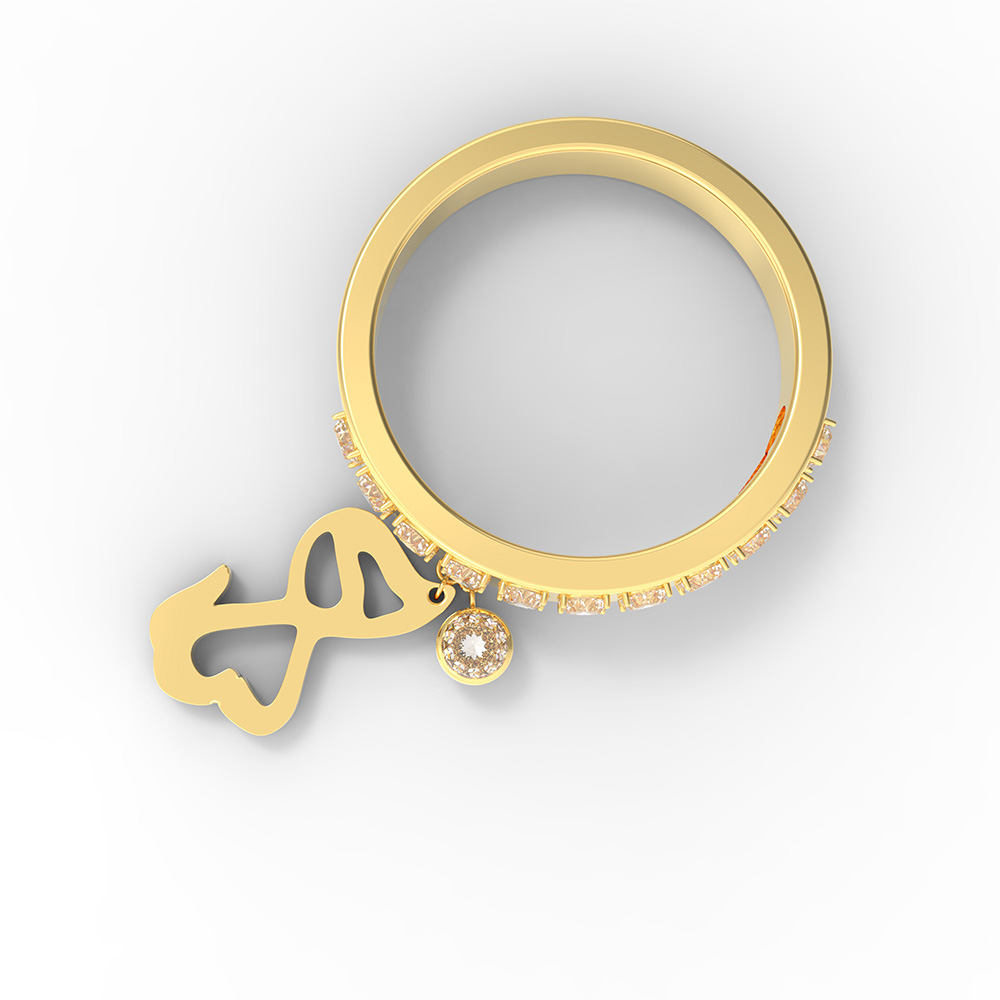 Anel de Birthstone personalizado com cachorro