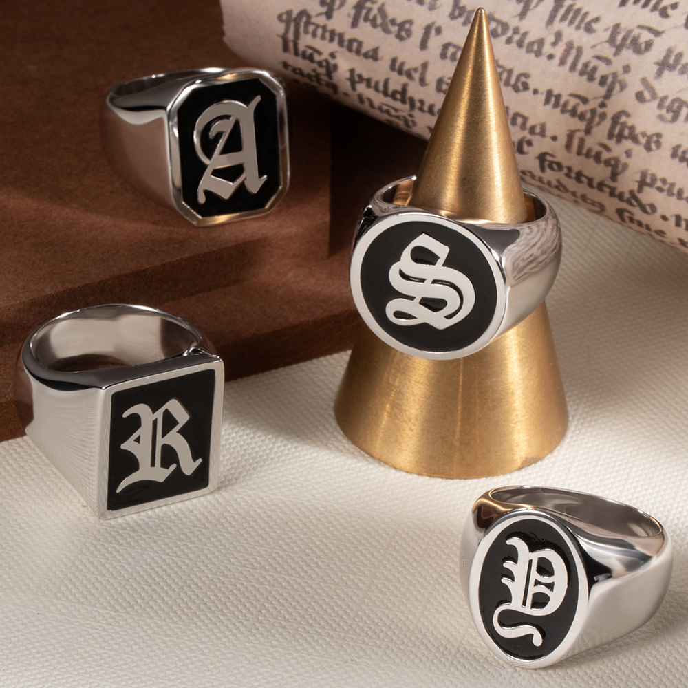 Personalized Initial Signet Ring Unisex