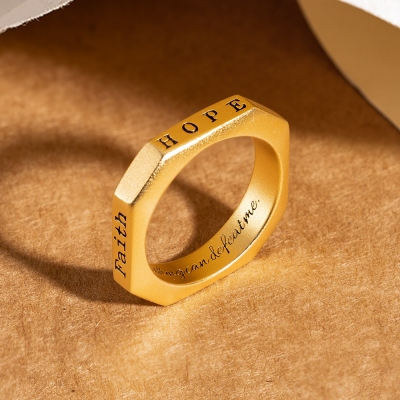 Personalized Octagon Ring