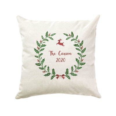 Personalized Embroidered Christmas Pillow Cover