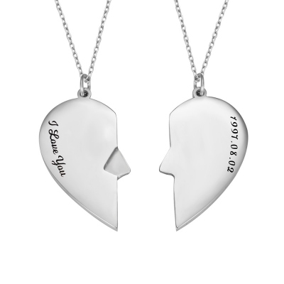 Personalized Heart Couple Necklace