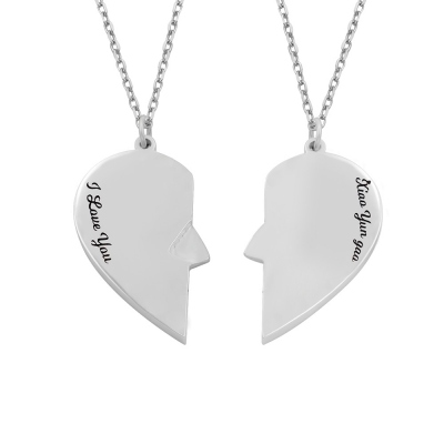 Personalized Heart Couple Necklace