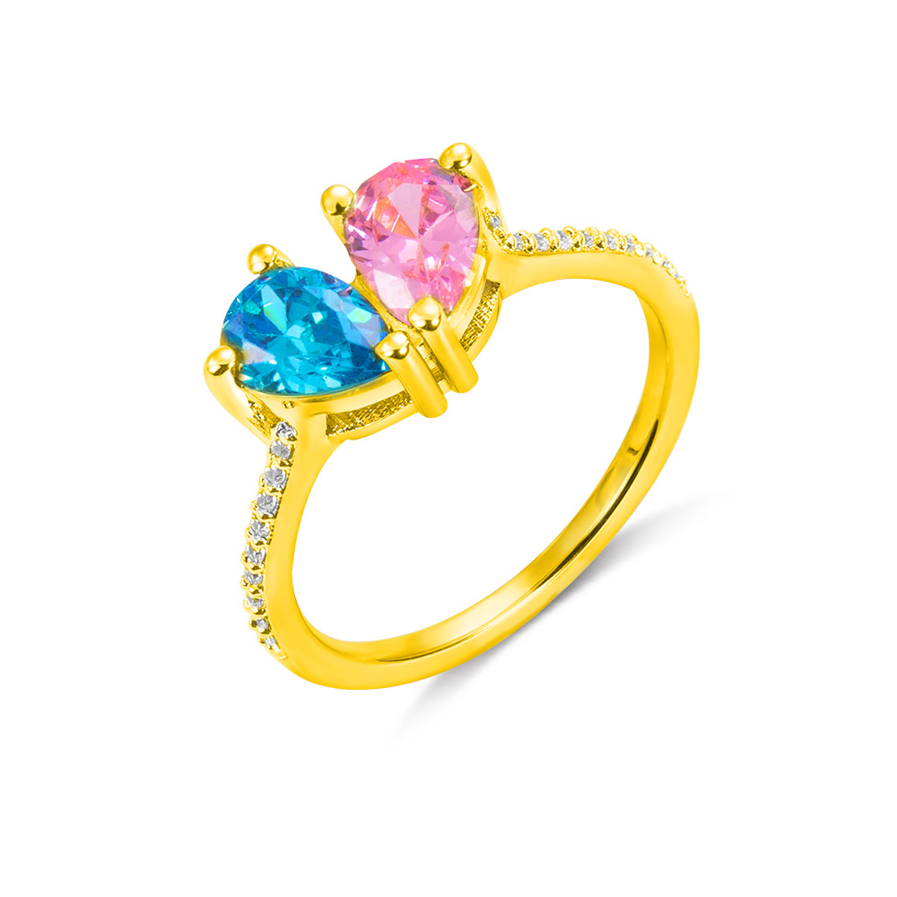 Personalized Ring with Two Birthstones to Be a Heart