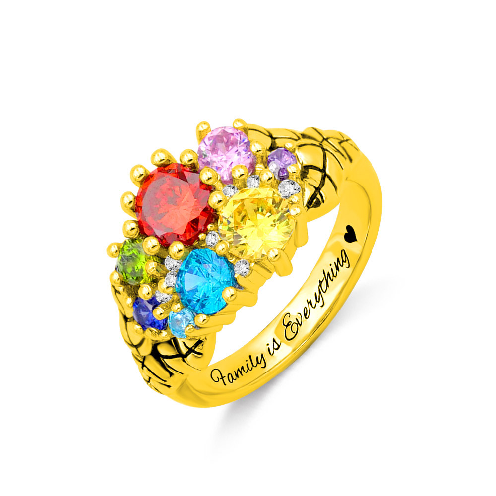 Personalized Mother's Birthstone Ring