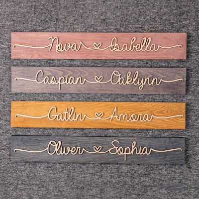 Personalized Wooden Couples' Name Sign Valentine Gift