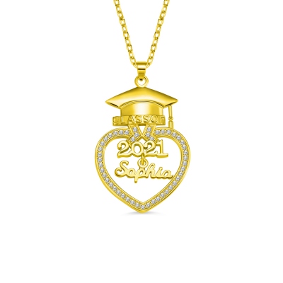 Personalized Heart Name Graduation Necklace
