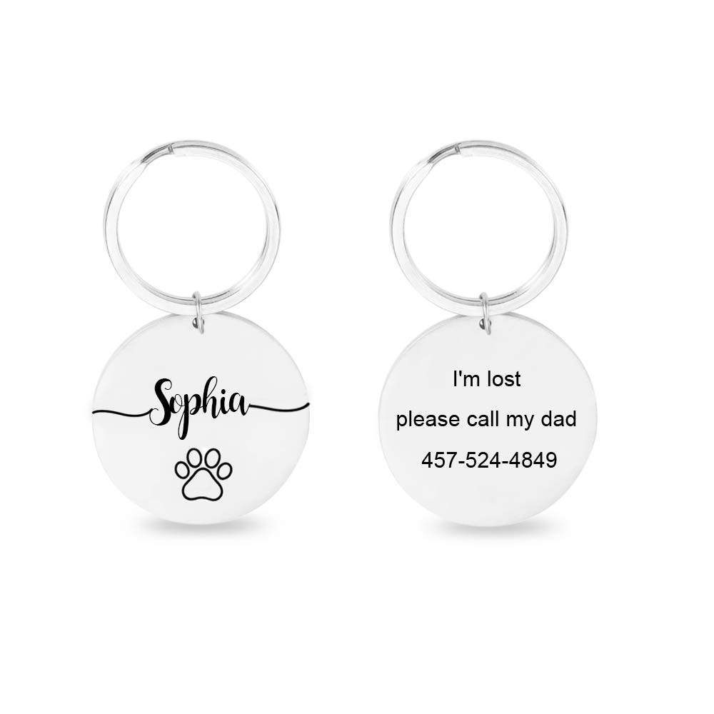 personalized dog lost keychain