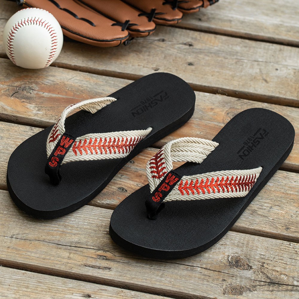 Personalized Baseball Flip Flops