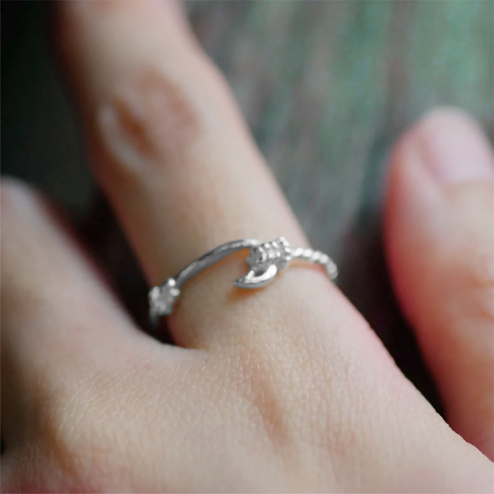 fish hook ring jewelry for woman