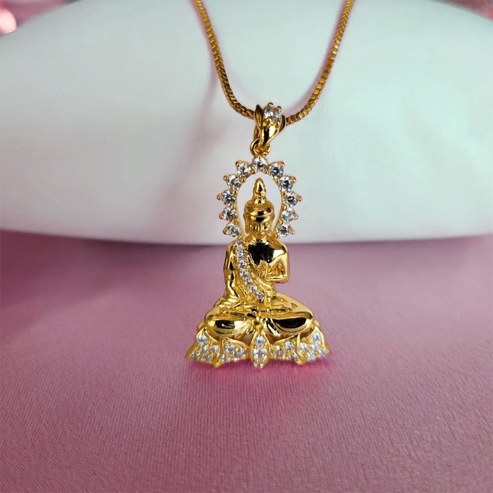 18k gold buddha necklace