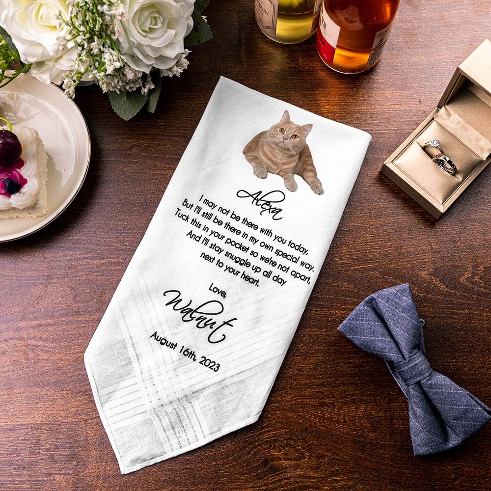 From Your Dog Wedding Handkerchief, Personalized Wedding Handkerchiefs with Pet Photos, Gifts for the Bride, Gift for the Groom from Dog