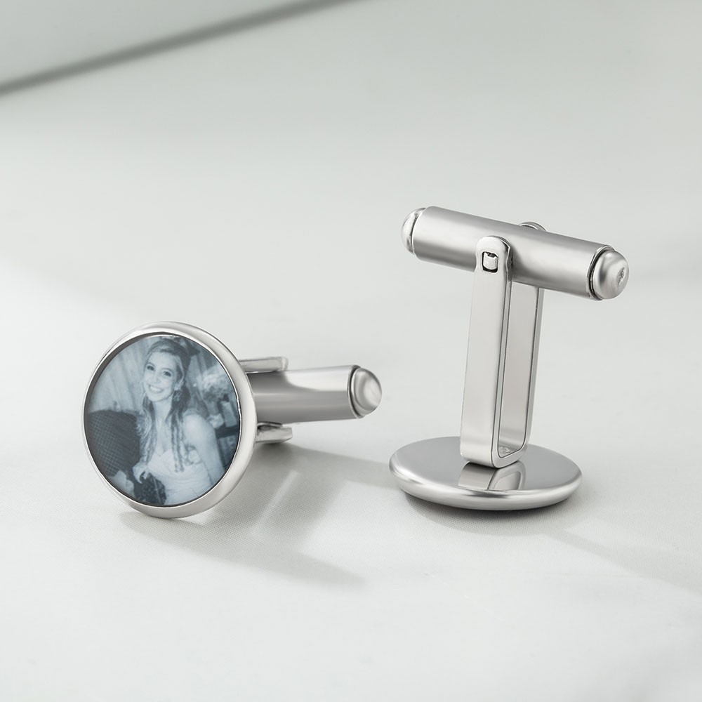 Custom Memorial Photo Cufflinks, Personalized Photo Cufflinks, Weddings Cuff Links with "Always with You" Text, Cool Gifts for Men