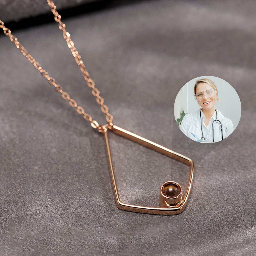 Custom Ring Holder Projection Necklace with Picture, Ring Keeper Photo