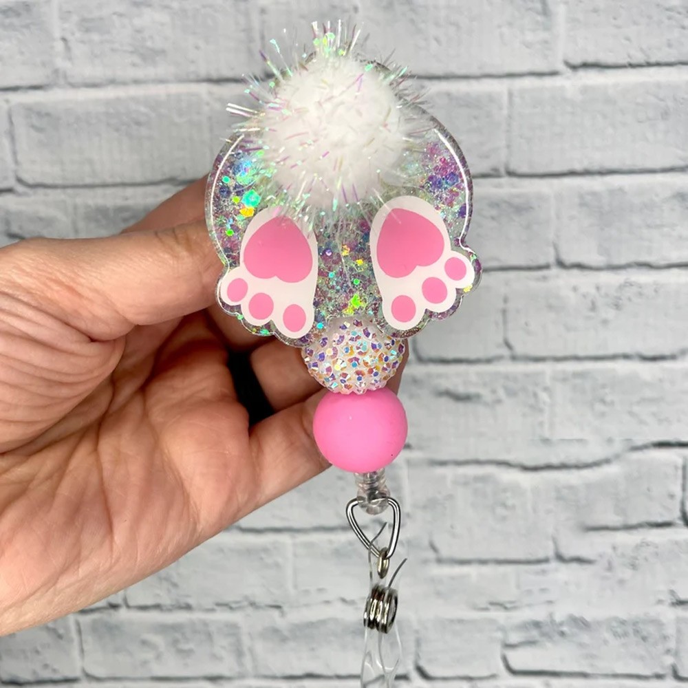 Easter Badge Reel, Easter Gift, Bunny Badge Reel, Bunny Butt Badge Reel, Holiday Badge Reel, Nurses Badge Reel