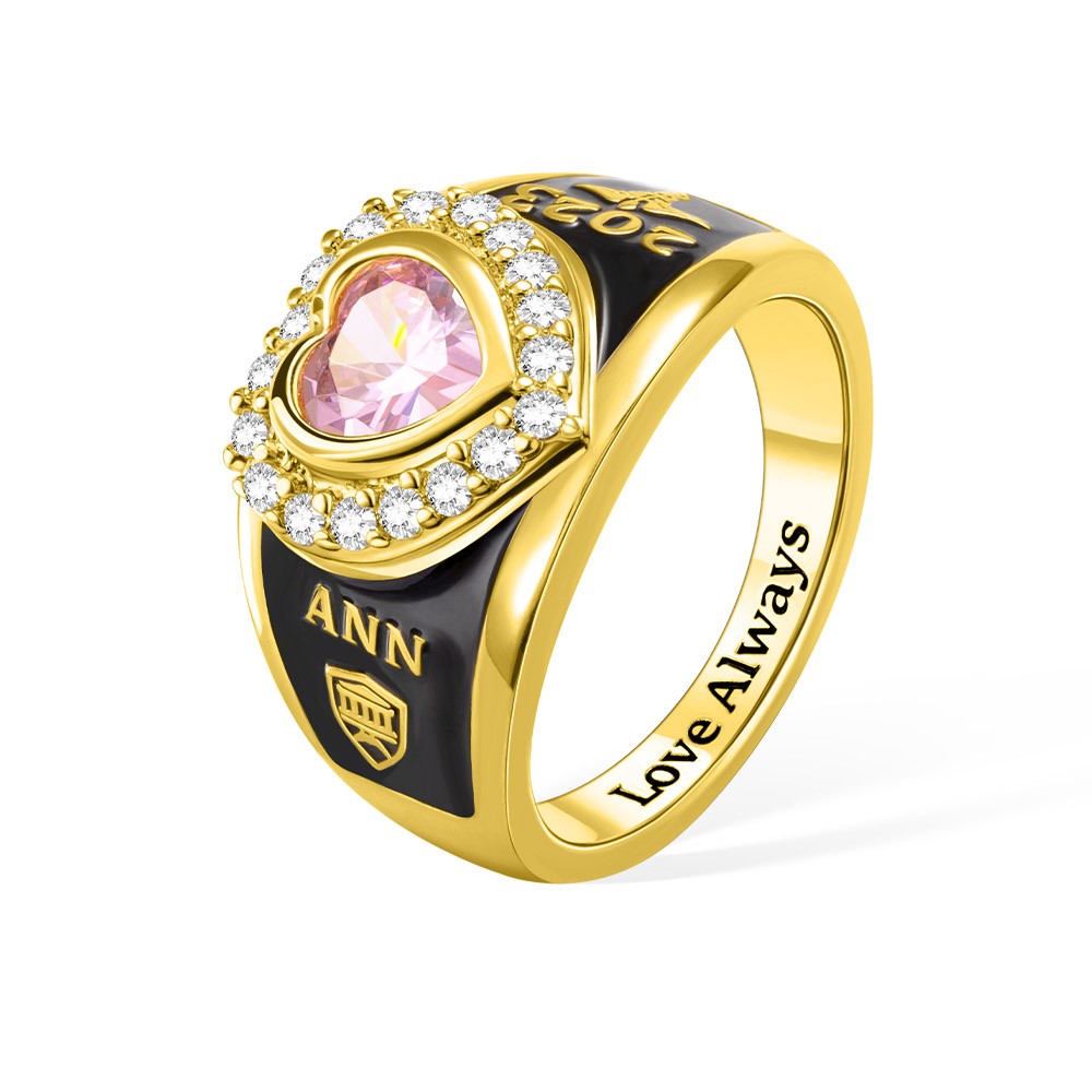 custom class ring for women's high school