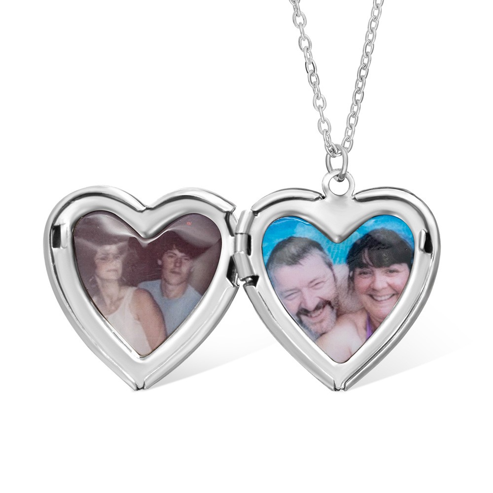 Personalisierte Herz-Medaillon-Halskette mit Schmetterling, Herz-Halskette mit Foto, zierliche Halskette, Andenken-Foto-Halskette, Gedenkschmuck für Frau/Mutter