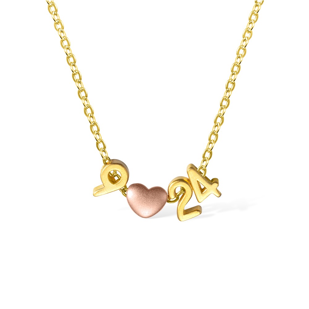 number & heart pendant necklace
