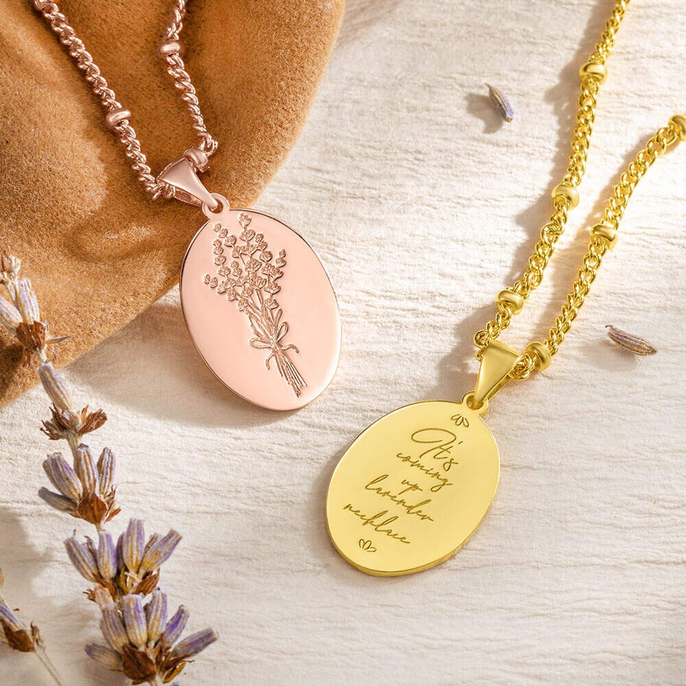 Personalized Name Lavender Necklace