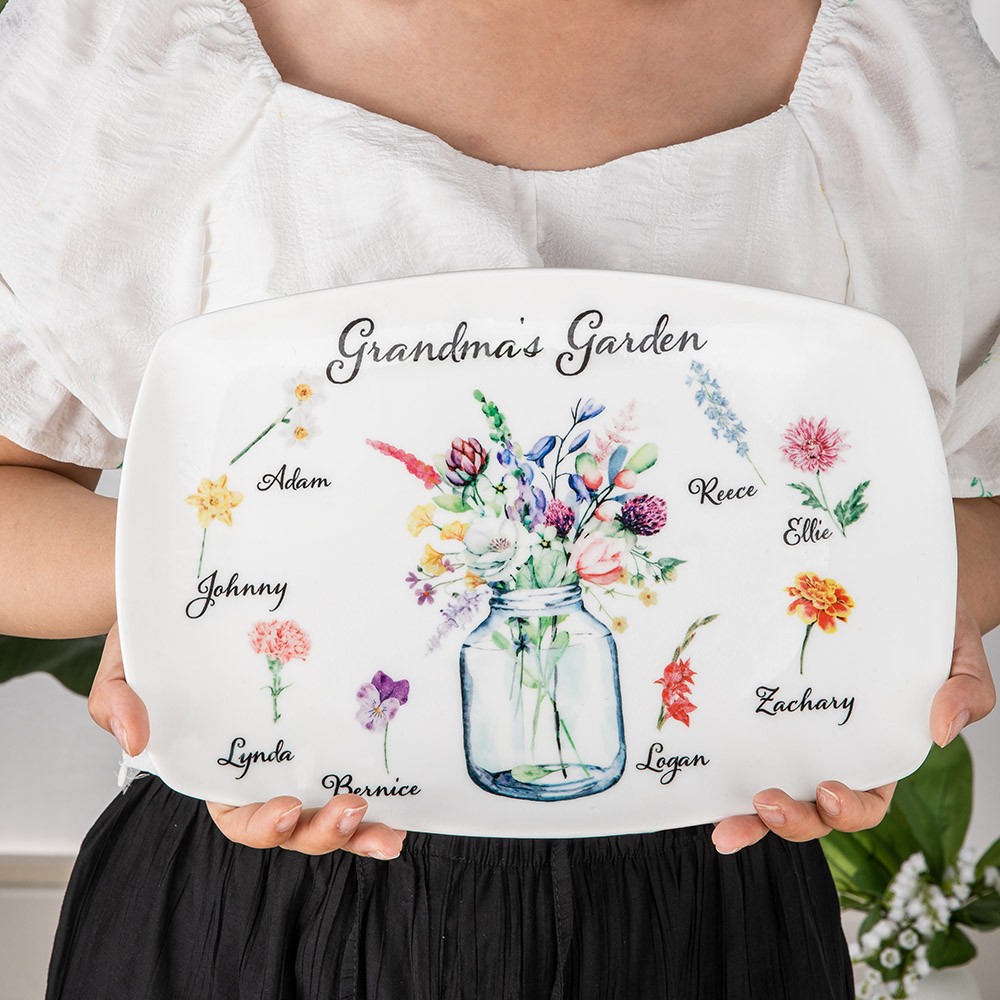 Pot De Fleur Cadeau Grand-Père - Céramique Blanche 6,5x9 Cm - Avec Soucoupe En Bois - Pour Plantes Succulentes, Cactus