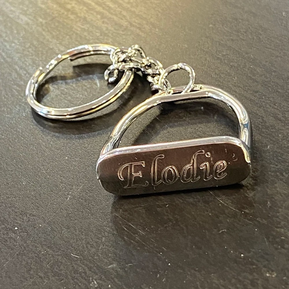 Personalized Horse Stirrup Keyring, Engraved with Your Custom Name, Lovely Horse Lovers Gift
