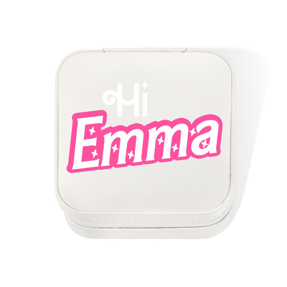 Personalisierte Schmuckschatulle im rosa Stil mit Namen