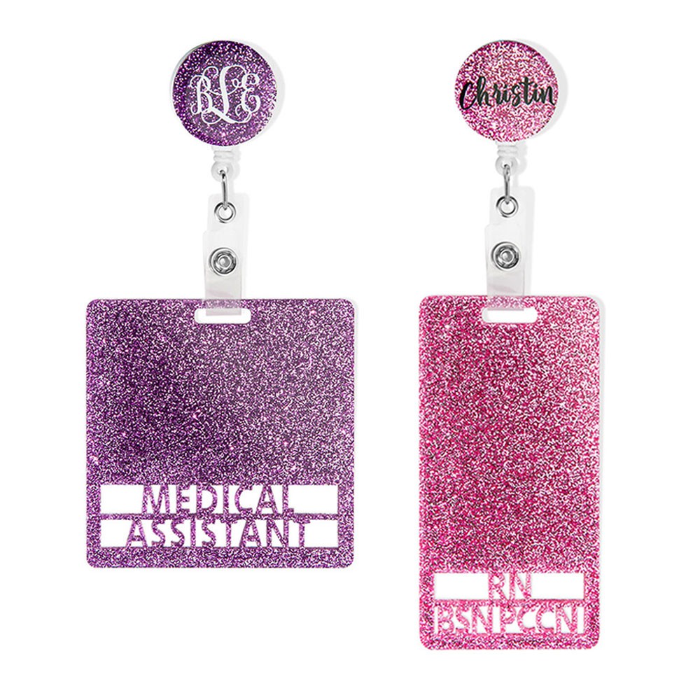 thumbnail image 2 of Future Nurse Glitter Badge Reel - Retractable ID Badge Holder For Nursing Students & Medical Staff 2 of 11