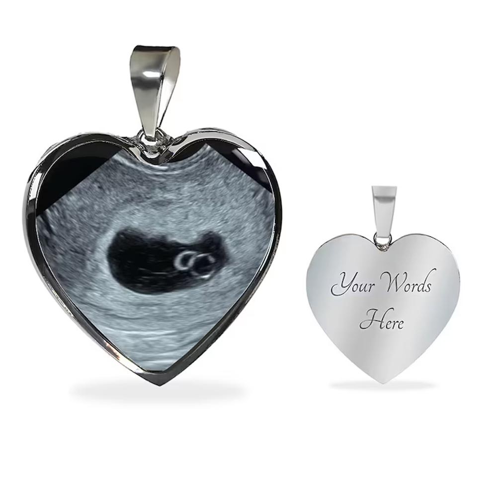 Custom Engraved Miscarriage Heart Necklace, Sterling Silver 925 Photo