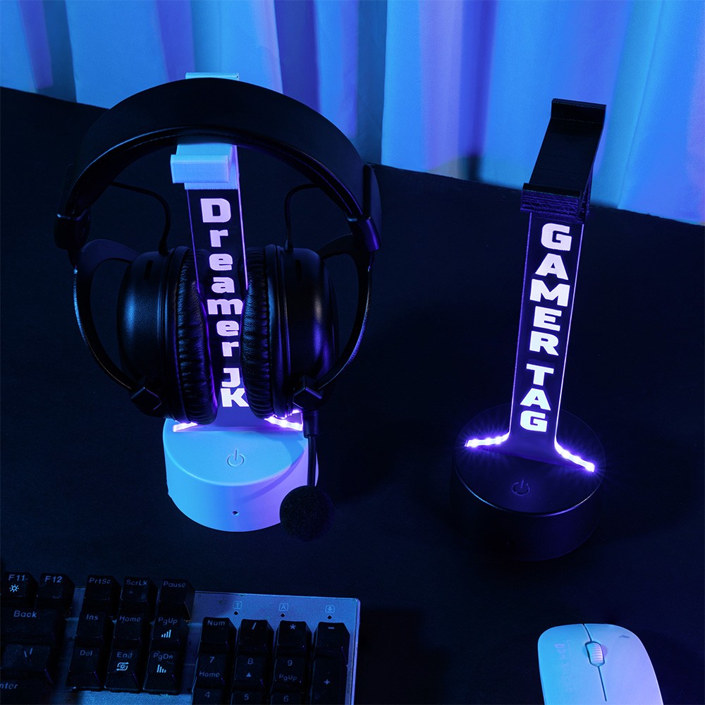Personalized Gamertag Headphone Stand, Gift for Gamers, Gaming Accessories, Any Username/Multi-Color, Gift for Dad/Men/Boyfriend