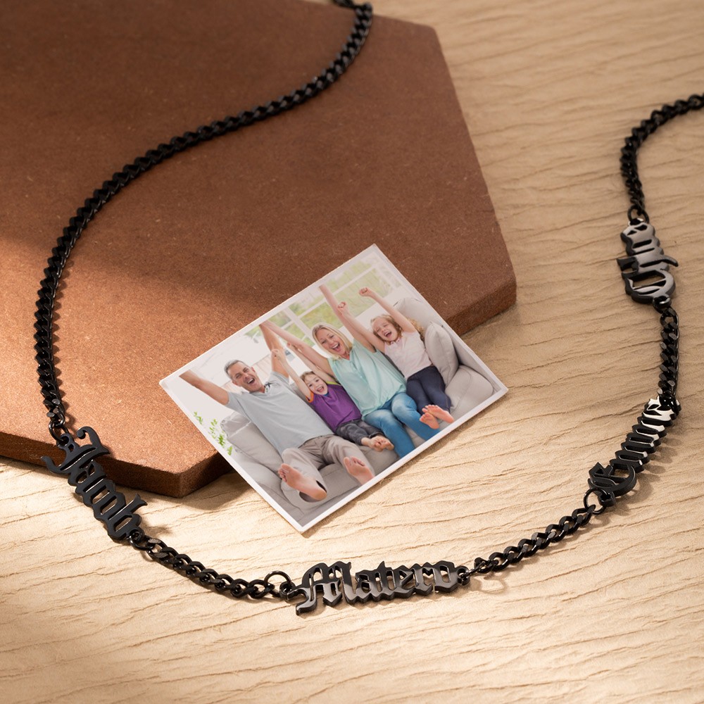 Collier Personnalisé Homme ALBERTBAND En Acier Inoxydable - Gravure De Nom, 55.5 Cm, Cadeau Fête Des Pères, Noël