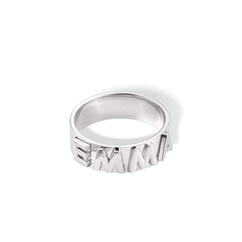 Aangepaste 18K Gold Block Ring met Zirkonia, Sterling Zilver 925 Sieraden, Stapelbare Statement Ring, Verjaardag/Kerst/Moederdagcadeau voor vrouwen/meisjes