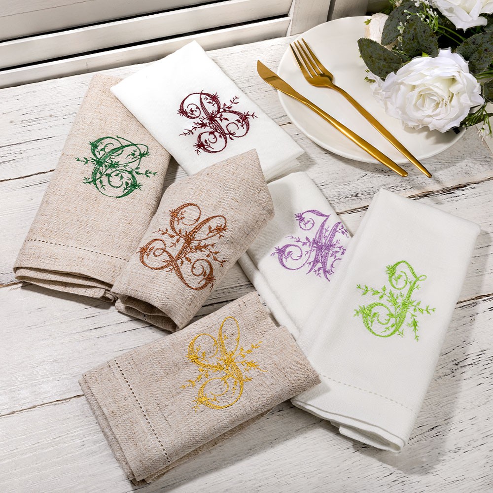 initial Embroidered napkins