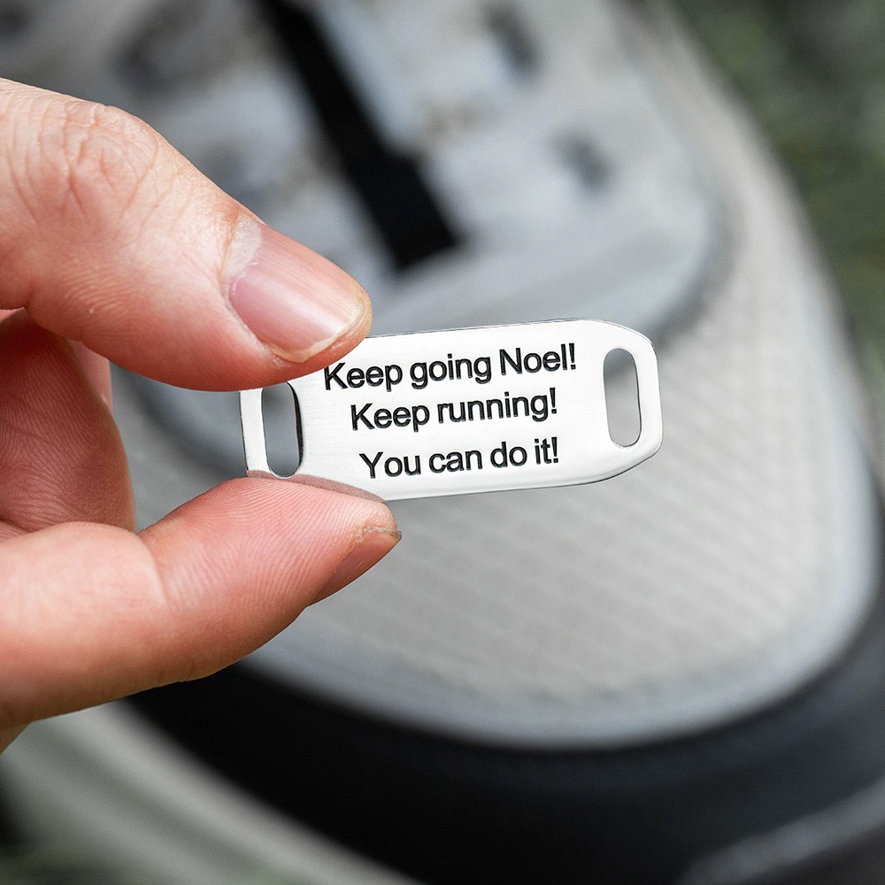 Personalized Shoe Tag for Runners & Cyclists, Emergency ID for Autistic Kids, Sport Shoe Lace Charms, Road ID Tag, Medical Alert Tag