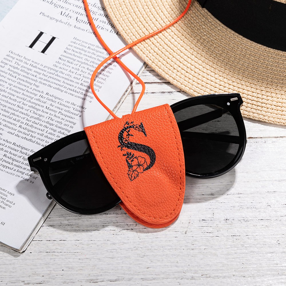 Clipe de óculos de couro com cordão personalizado, suporte para óculos de sol com fecho magnético, retentor de óculos antiderrapante ajustável, kit de viagem ao ar livre, presente para amantes de viagens