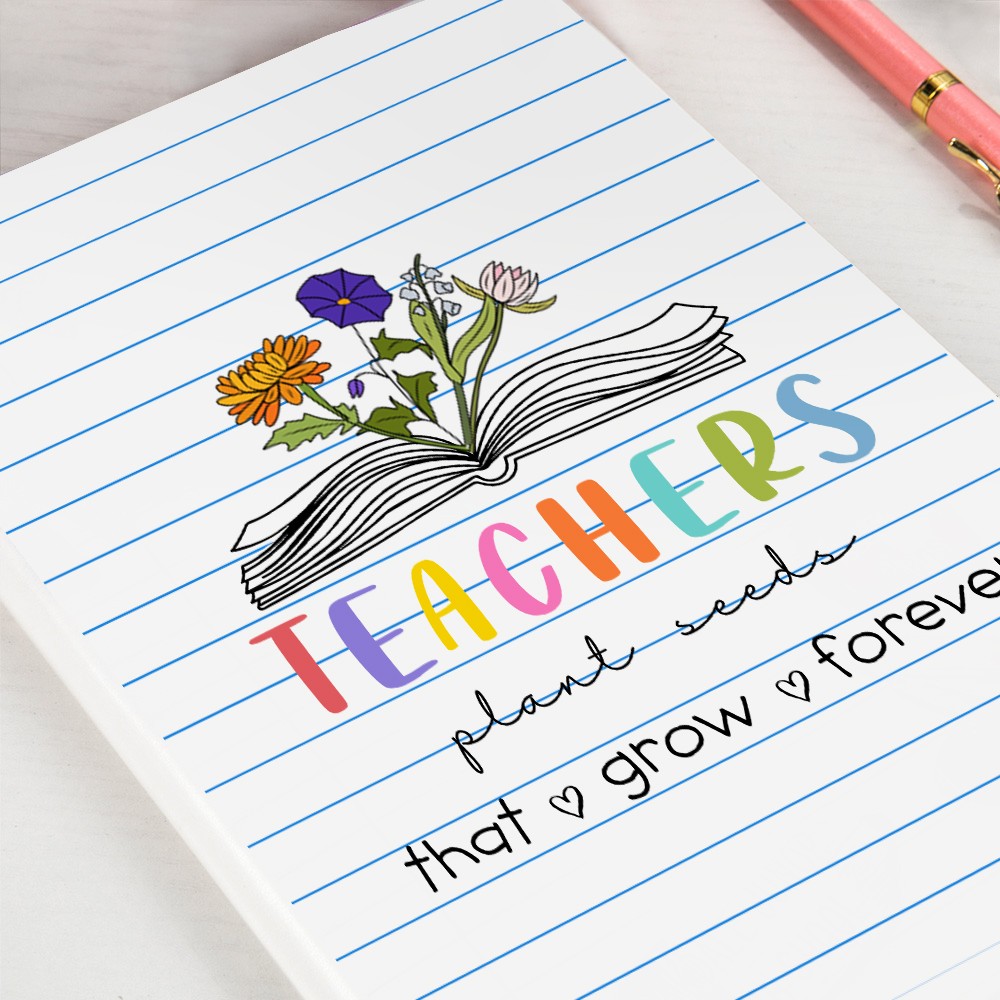 teacher birthday flower notebook