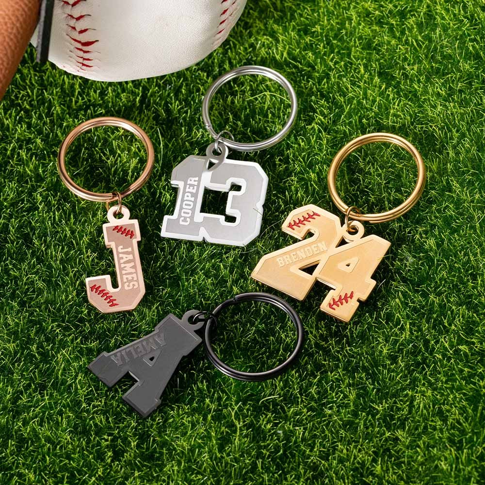 sports number keychain
