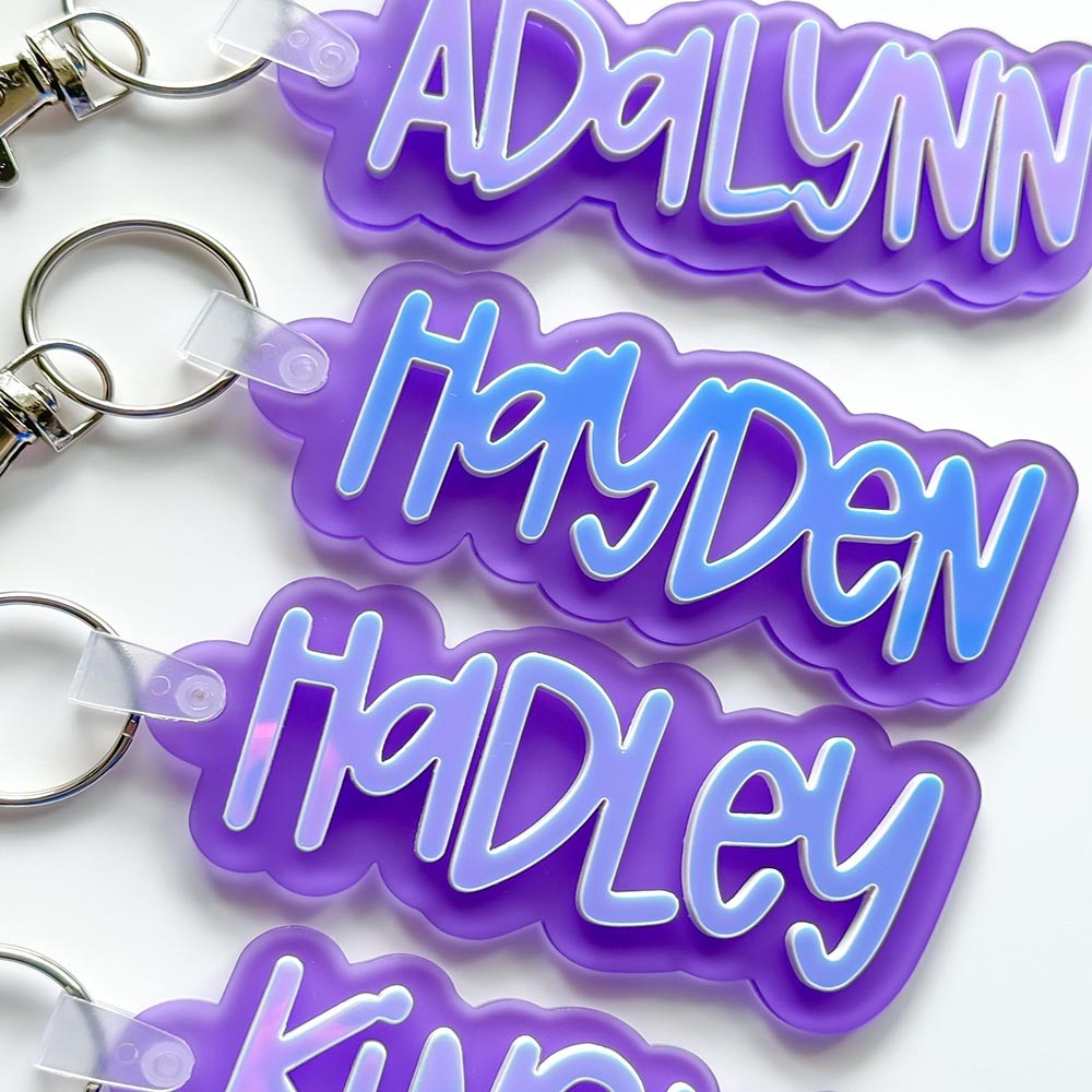 Personalized Acrylic Keychain, Backpack Name Tag, Diaper Bag Tag, Lunch Box Tag, Kids Tag