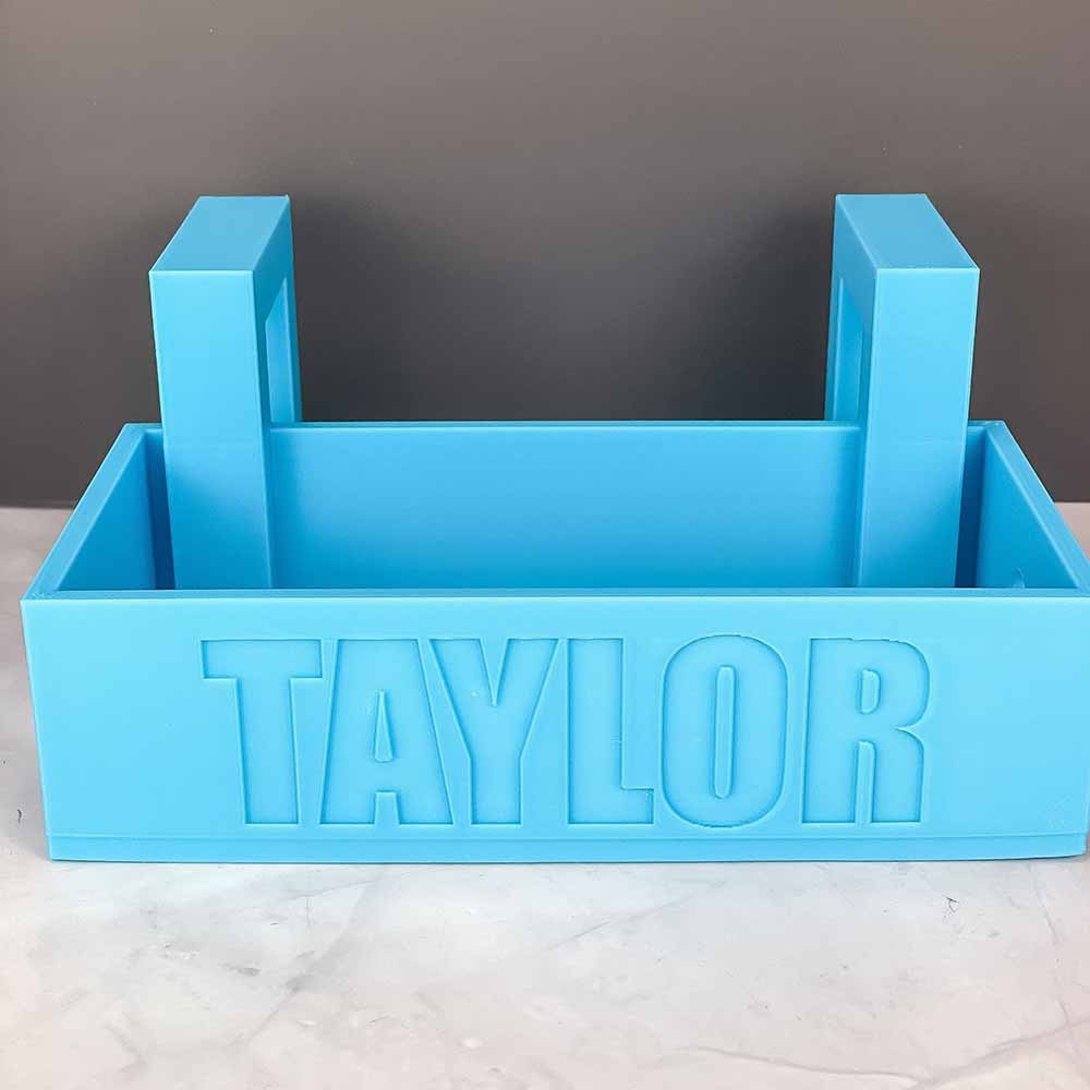 Custom Name Dorm Bed Bunk Storage Tray, Bedside Organizer with Cable Charger Hole, Versatile Storage Tray Accessories, Gift for Student