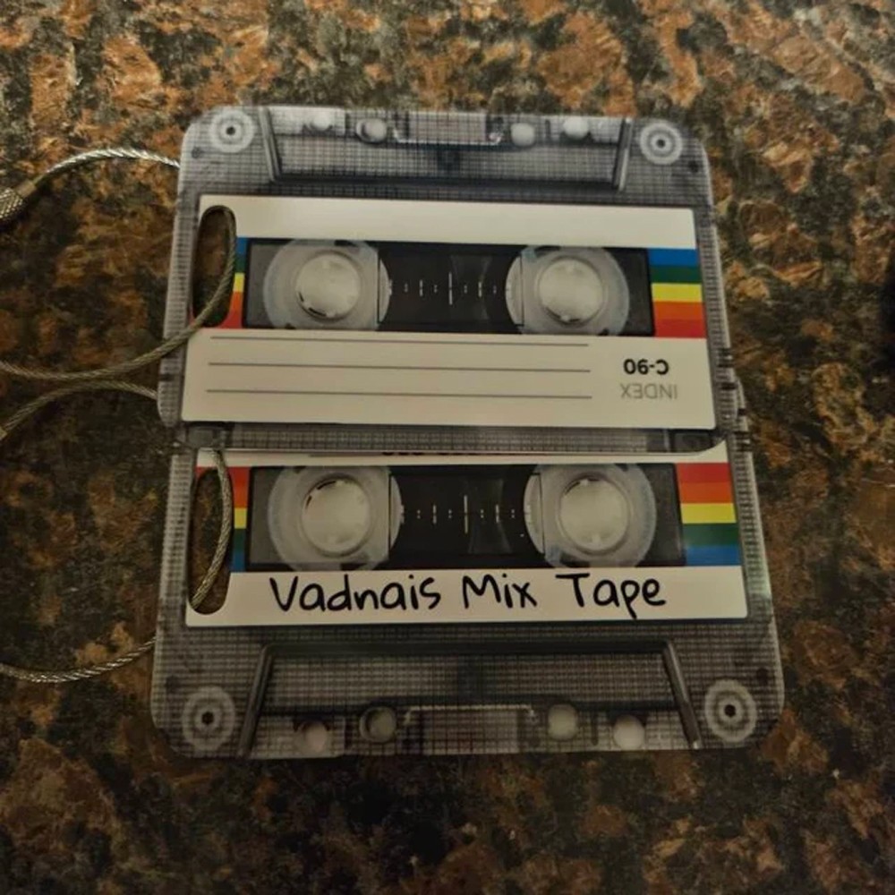 Personalized Luggage Bag Tag, Custom Aluminum Durable Travel Tag, Luggage Retro Accessories, 80s 90s Cassette Mix Tape