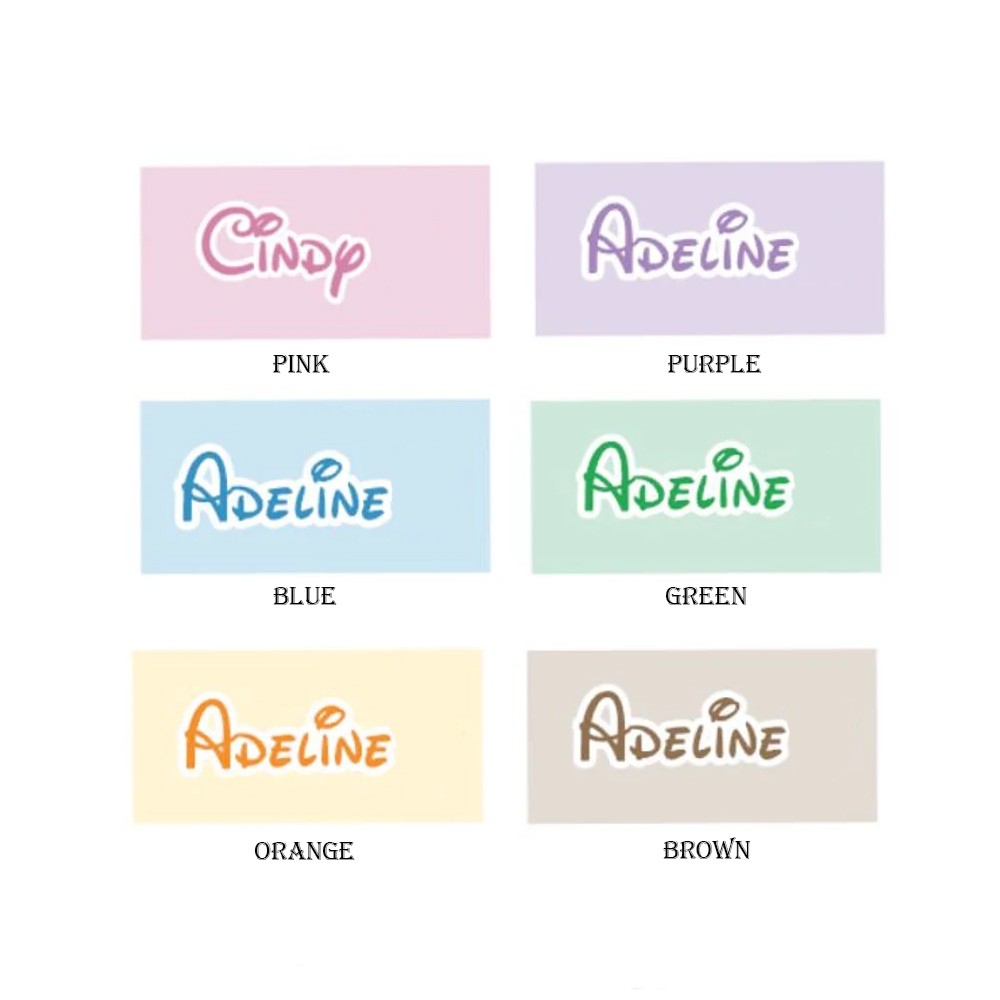 Cute Pastel Kids Name Custom Personalized PU Leather Keychain