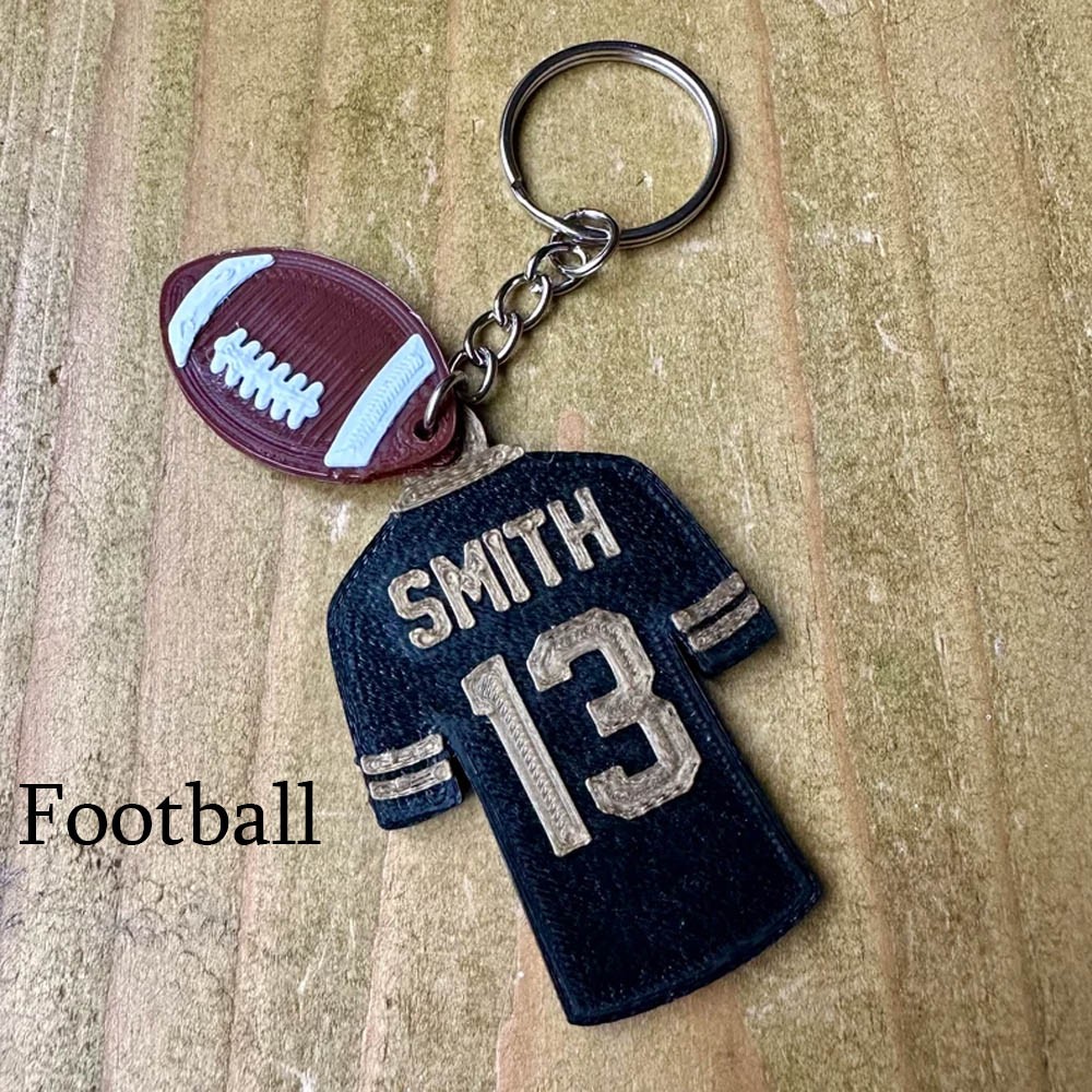Personalized Name Number Ball Shirt Keychain, Custom Number 3D Printed Sports Shirt Keychain, Fun Gift for Ball Team, Gift for Sportsmen