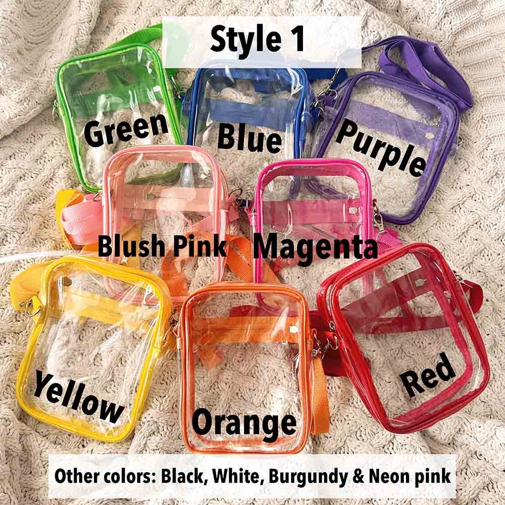 Personalized Name Clear Stadium Bag, Waterproof Backpack, Transparent PVC Bag, Approved for Sports Events and Concerts