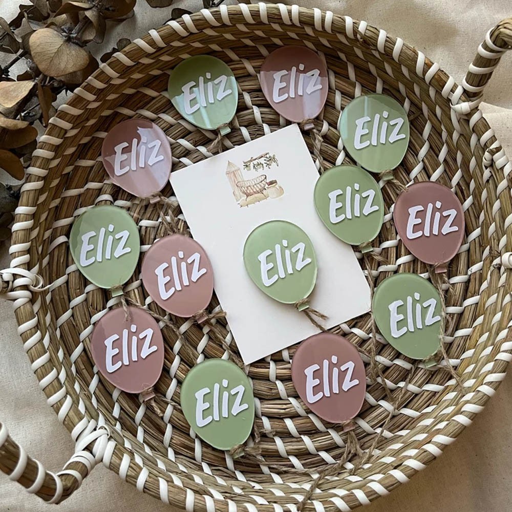 (Set of 5)Personalized Balloon Concept Magnet, Custom Fridge Magnet, Baby Gifts