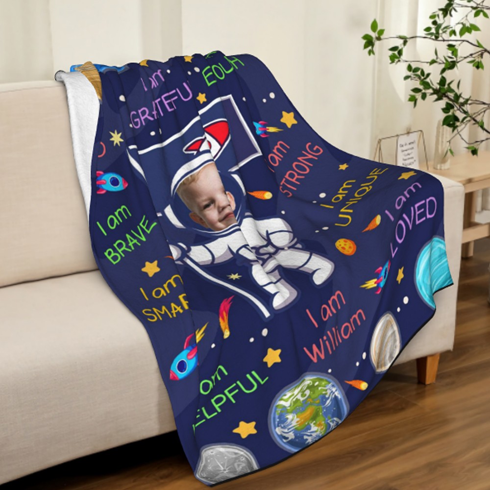 Custom Name Photo Kids Blanket