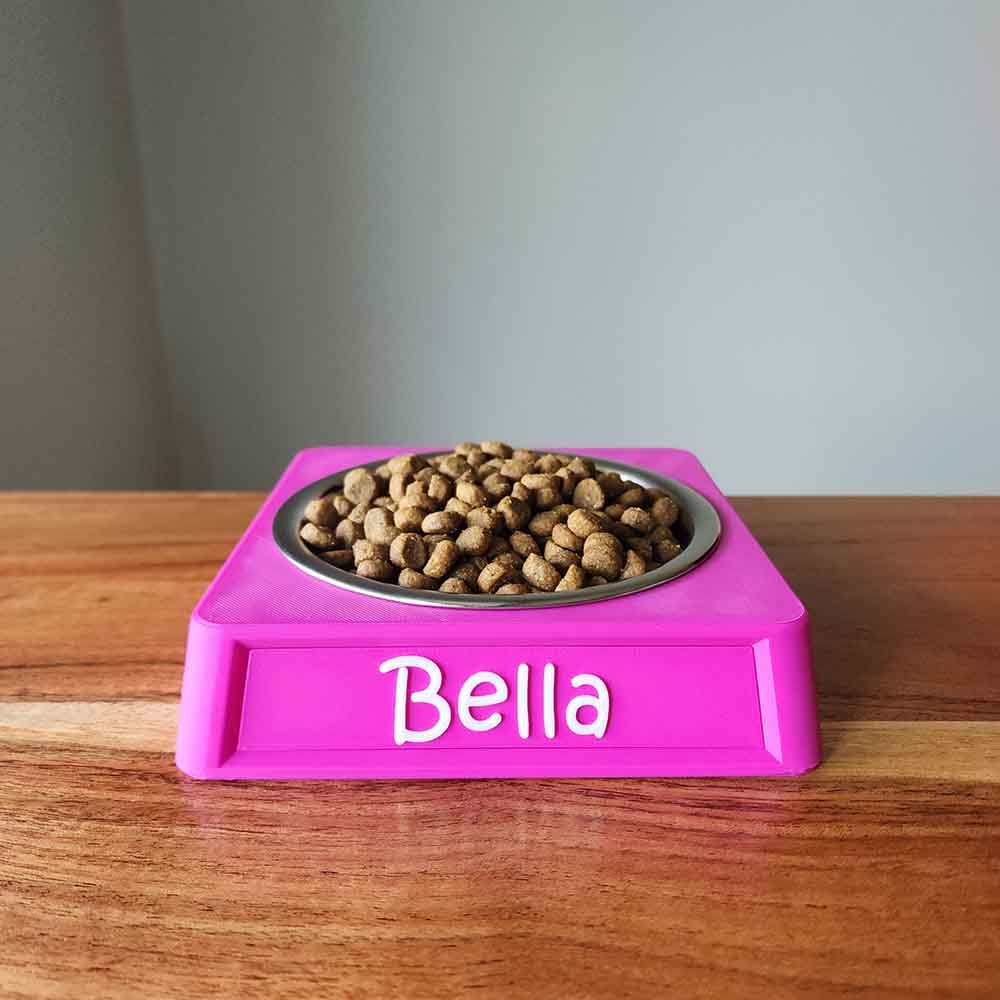 Personalized Dog Food Bowl Holder, 8oz Pet Food Bowl Stand, Custom Dog Feeding Stand, No Spill Pet Feeder, Dog Gift