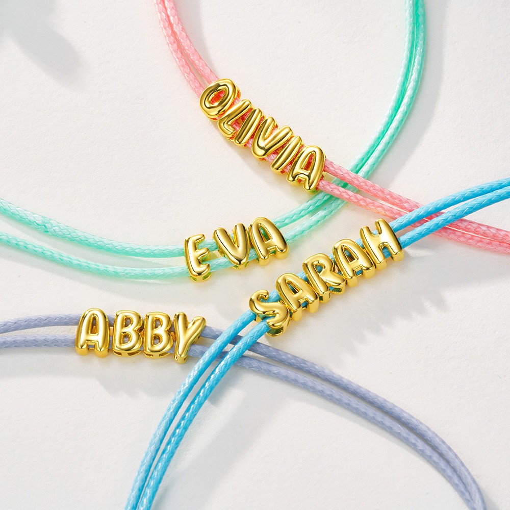 bubble letter bracelet